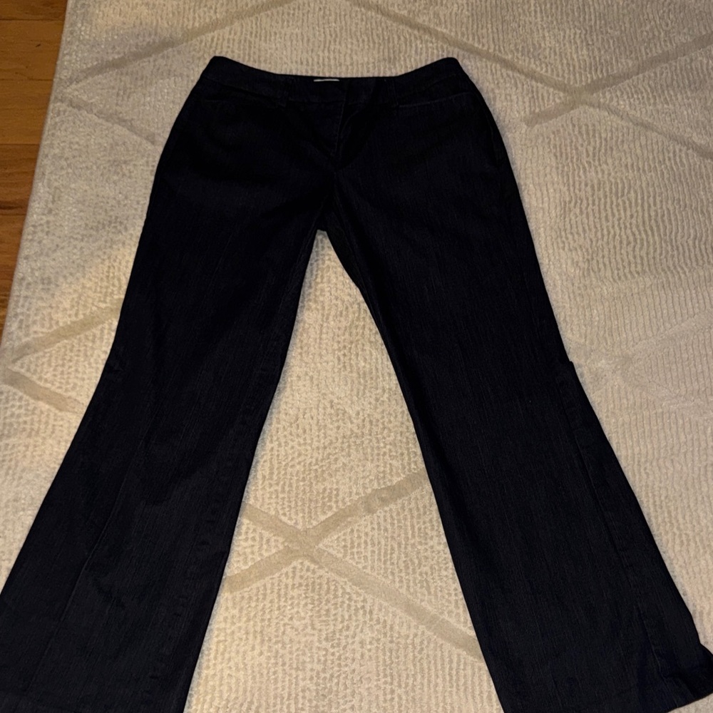 Blue boot cut trousers